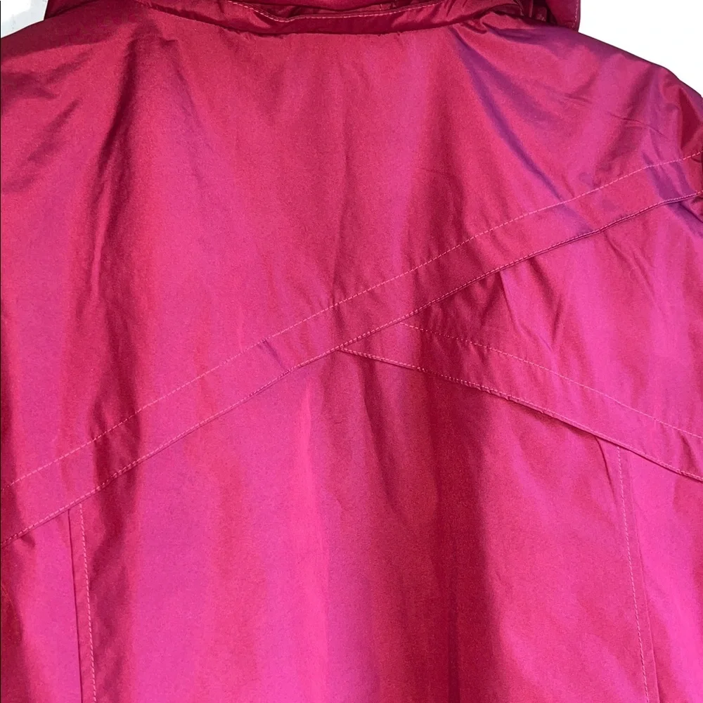 Details Intl Maroon Hooded and Belted Rain Jacket with Zipper 2X EUC‎